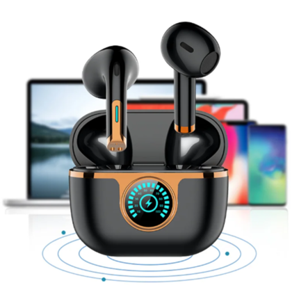 Auriculares Inalámbricos HIFI Sonido 4 Micrófono Auriculares de Llamada HD con Cancelación de Ruido y Soporte de Carga Inalámbrica